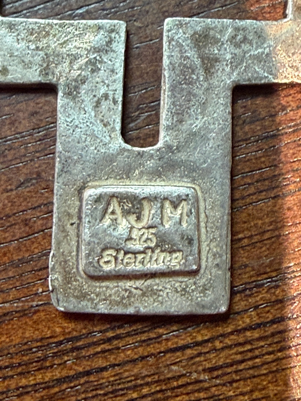 Vintage Southwestern AJM Stamped 925 Silver Cross Pocket Rosary Bracelet Bead - Picture 5 of 8